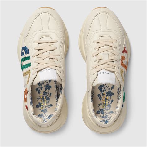 gucci rhyton glitter sneakers|Gucci rhyton sneakers price.